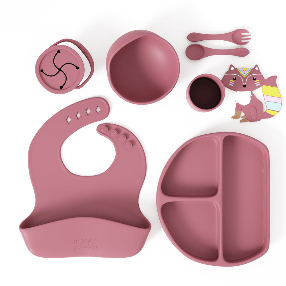 8-Piece Turkish Pink Feeding Set - Unparalleled Comfort and Convenience for Led Weaning