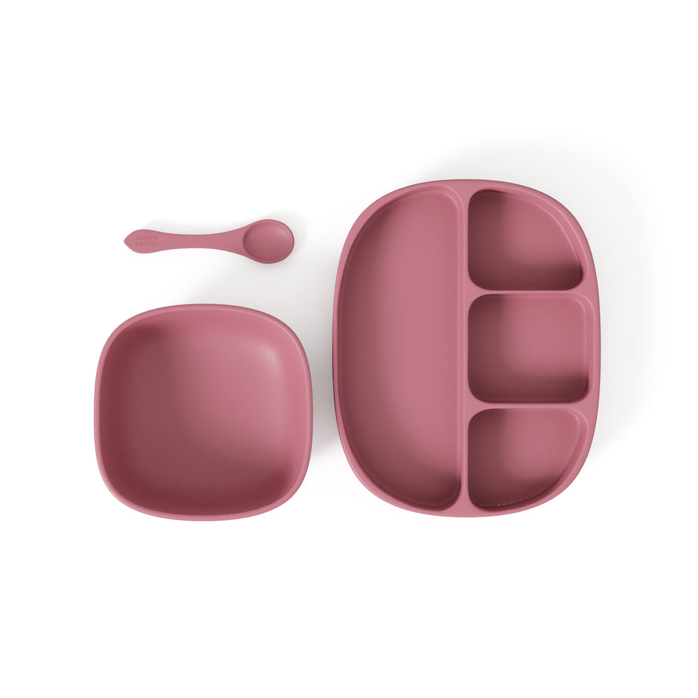 3-Piece Feeding Set in Turkish Pink - The Ultimate Led Weaning Ensemble