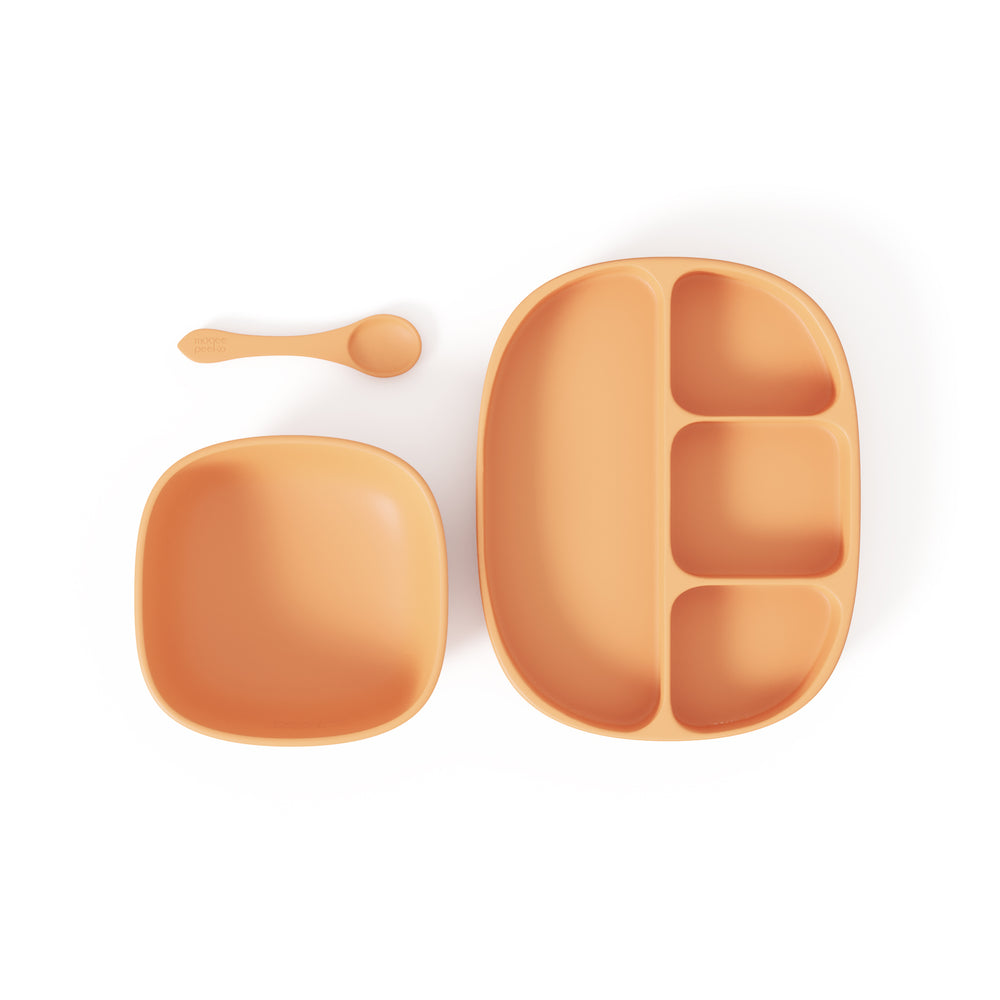 3-Piece Feeding Set in Baby Apricot - The Ultimate Led Weaning Ensemble