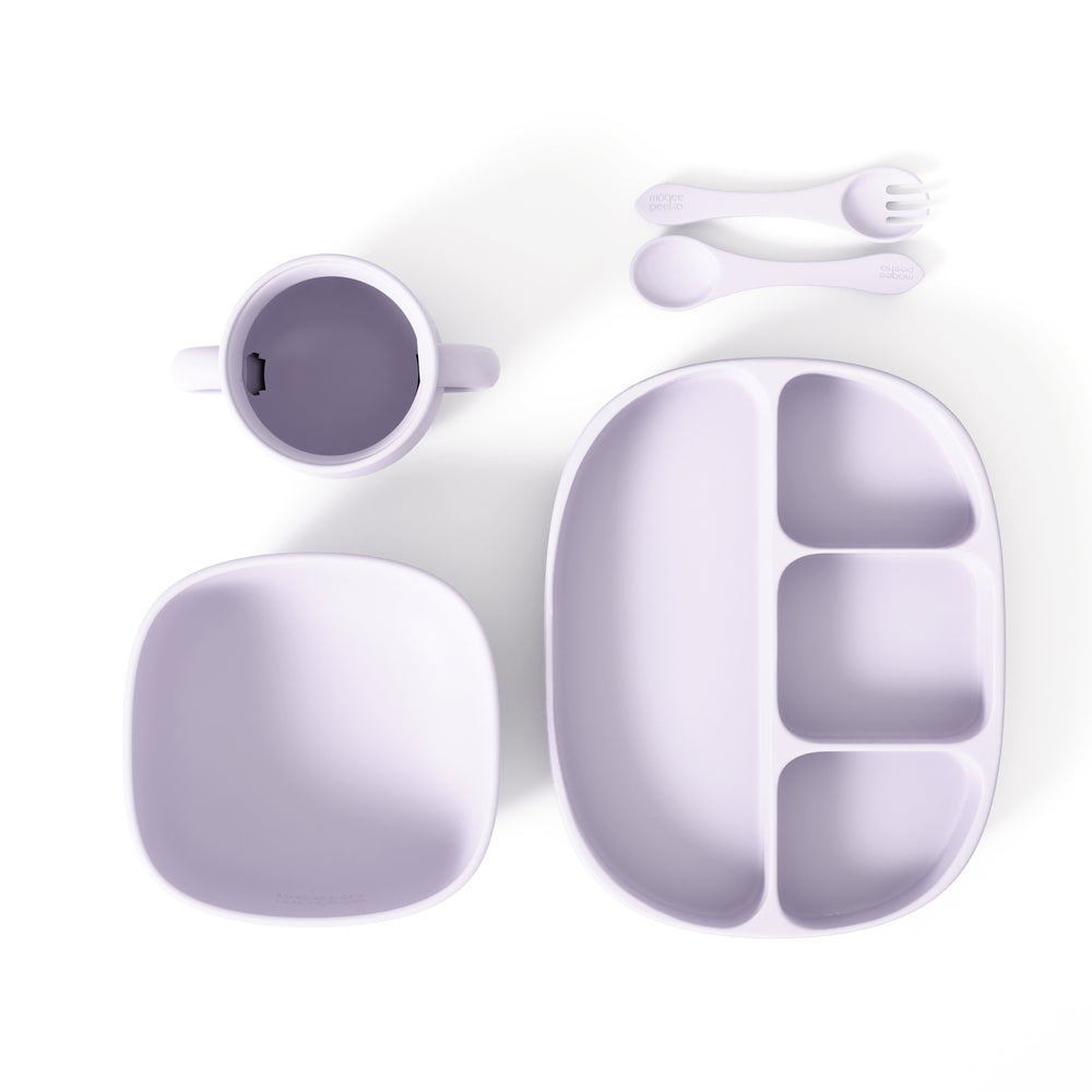 5-Piece Sweet Lilac Feeding Set - Simplicity Meets Safety for Led Weaning